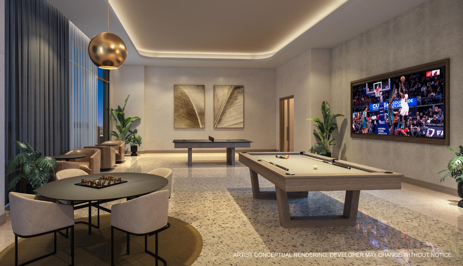 Salón para residentes y espacio de ocio